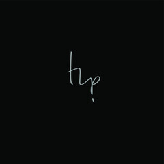 hp handwritten logo for identity black background