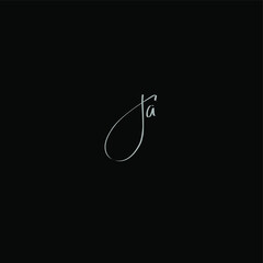 Ja initial handwriting black background