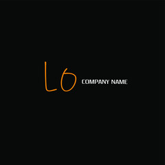 LO handwritten logo for identity black background
