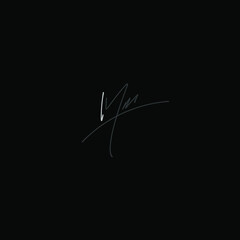 MM handwritten logo for identity black background