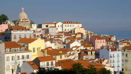 Fototapeta na wymiar Lisbon houses and rooftops, Lisbon, Portugal