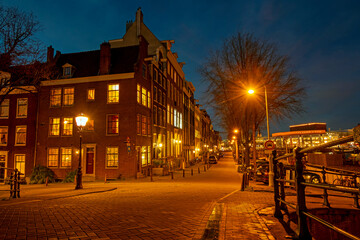 At the Amsteldijk in Amsterdam the Netherlands at night