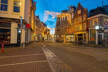 Fototapeta premium Christmas decoration in the streets of Amsterdam the Netherlands