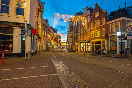 Christmas decoration in the streets of Amsterdam the Netherlands