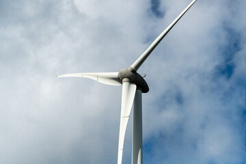 Frontal view of wind turbine for electric power generation