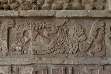 detail of a wall in Tula Hidalgo Toltec culture 