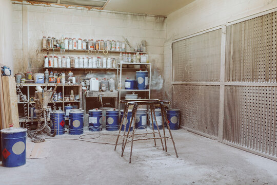 Paint can at workshop