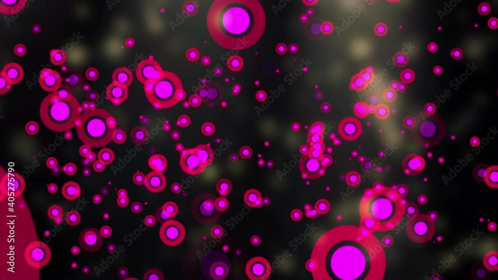 Poster colored spheres and stroke, computer generated. 3d rendering abstract backdrop from round particles