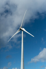 Fototapeta premium Frontal view of wind turbine for electric power generation