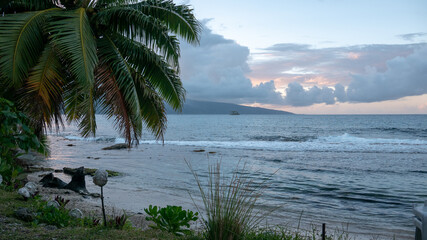 sunset over the beach