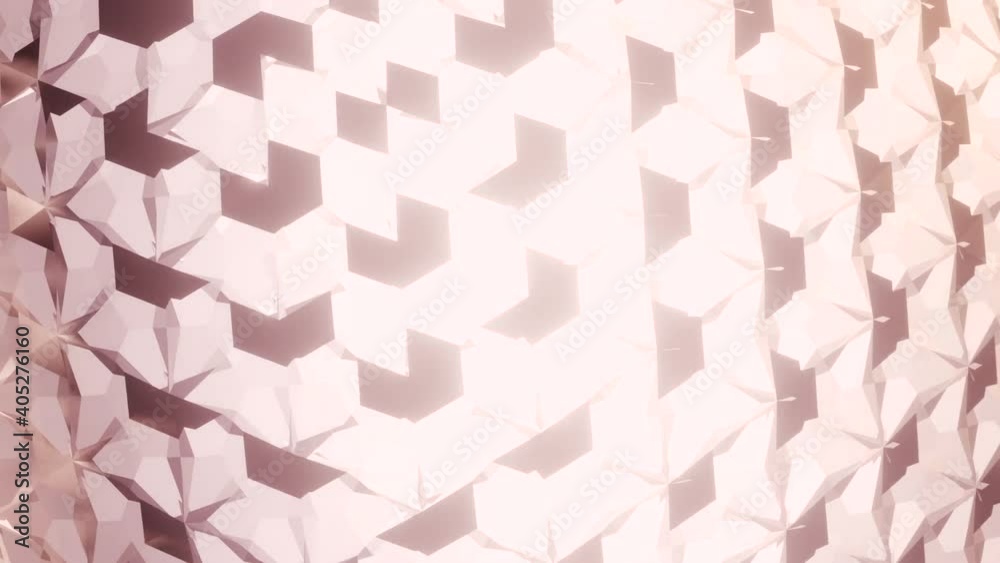 Poster infinite loop simple background animation with abstract diamond crystal pattern