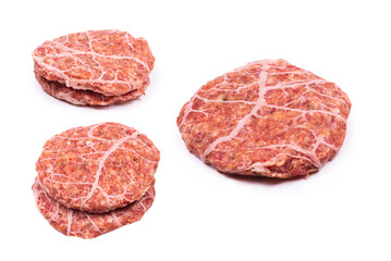 Burger cutlet isolated on white.