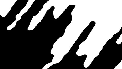 Black Ink transition pattern white background. 3D rendering of an abstract futuristic black and white composition.