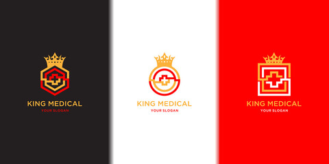King medical logo with maze concept