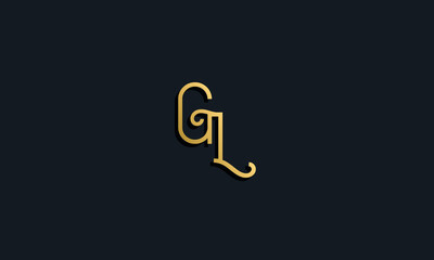 Luxury fashion initial letter GL logo.