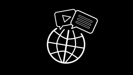 Internet icons over black background illustration.