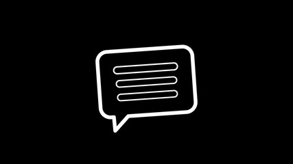 Abstract message, letter, chat icon over black background illustration. Flat design.