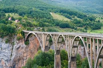 Old big bridge in Durdevica over the Tara river