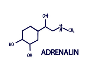Molecular formula of adrenaline. Symbol. Vector illustration.