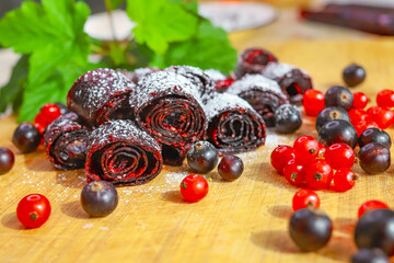 Homemade self-made sweets made from mashed dried berries. Marmalade.