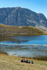 View of the so-called Dragon Lake or Drakolimni at the Tymfi mountain in Epirus, Greece