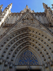 Entrance arch to a cathedral in Barcelona