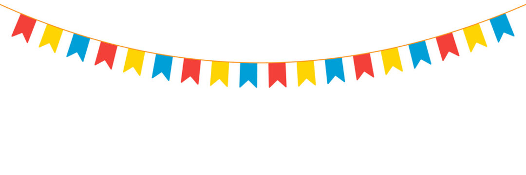 Colorful vector flag. Birthday, party and holiday decoration elements flags