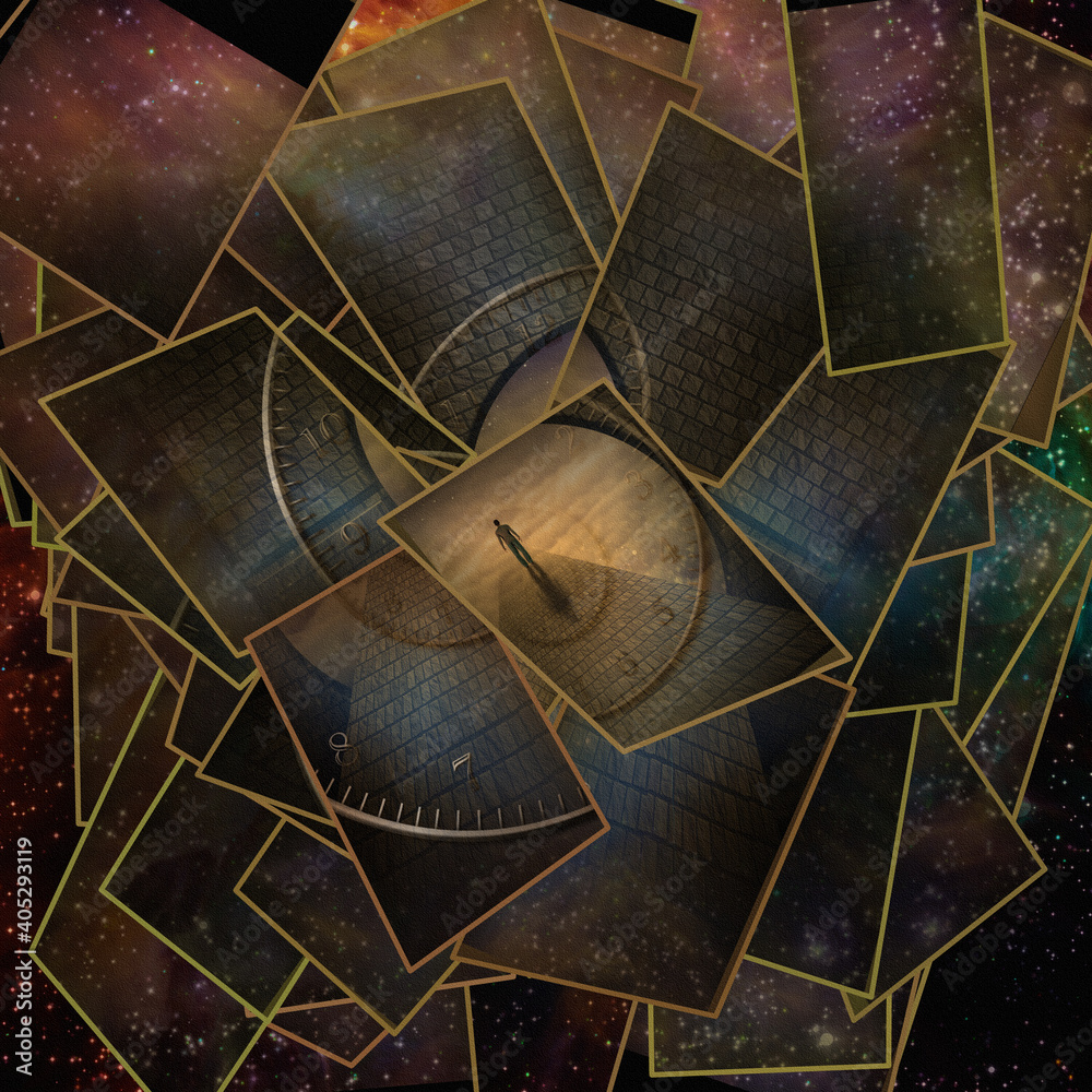 Canvas Prints man in creation with time element