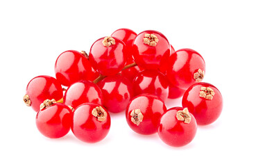 Red currant berries on White Background