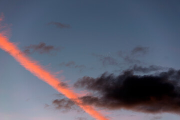 Sunrise in Guatemala, open air and clear sky, colorful pure air and star in the horizon.