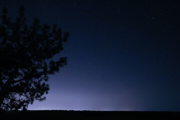 Fototapeta na wymiar Beautiful landscape with starry sky at night