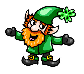 Stylized Adorable Happy Leprechaun