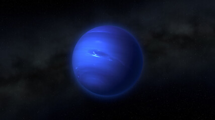 Neptune, planets of the solar system, space, 3D render, solar system, stars, galaxy © Leo Viktorov