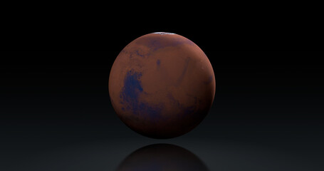 Mars and Phobos, planets of the solar system, space and stars, realistic 3D graphics, 3D Render, moving stars, planets