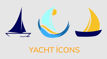 the yacht icon on blue