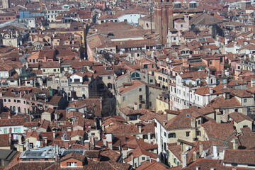 Fototapeta na wymiar Birds eye view of Venice, Italy skyline
