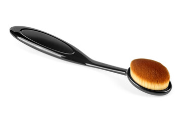 Black cosmetic make-up brush isolated on a white background