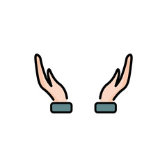 
Hands holding objects are different. Vector illustration