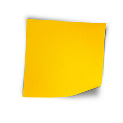 one yellow sticker on white isolated background