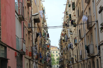 Fototapeta na wymiar Streets of Barcelona, Spain