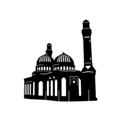 Bibiheybat mosque vector illustration. White background
