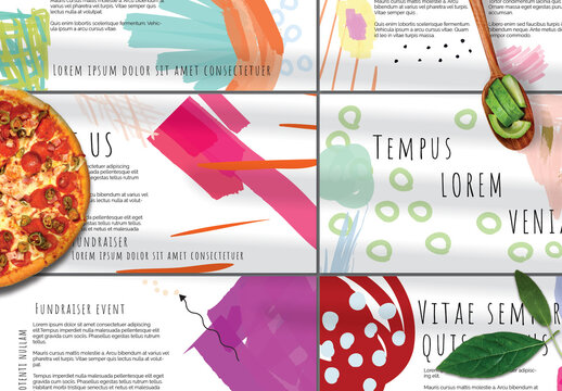 Presentation Deck Layout with Bright Abstract Strokes for Universal Fundraiser Event