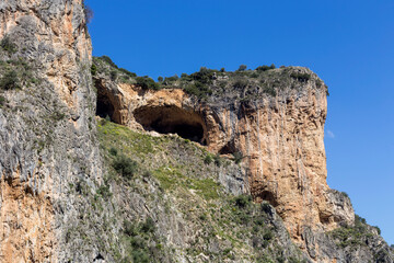 Mountains and caves on a sunny spring day (Greece, Peloponnese)