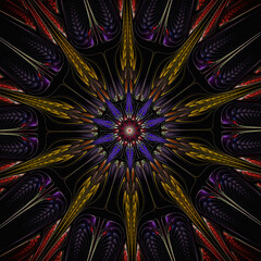 3d effect - abstract polygonal fractal pattern 