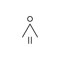 Woman linear abstract icon. Female sign for restroom. Girl WC pictogram for bathroom. Vector toilet symbol