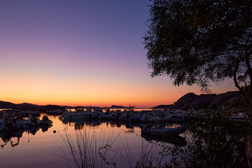 sunrise at Baia saraceno camping in Palau, Sardinia