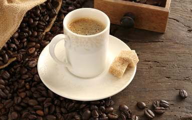 cup of coffee espresso with sugar