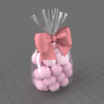 Clear bag with bow and sweeties 1