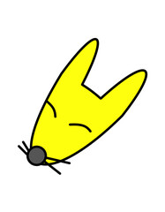 キツネの顔(黄色線)