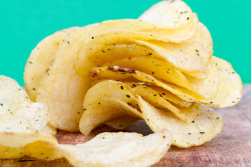 potato chips with salt and spices added to enhance the taste